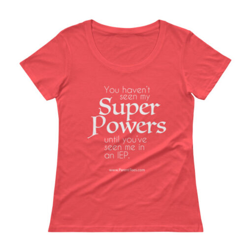 Super Powers Mom T-shirt Scoop Neck - Image 5