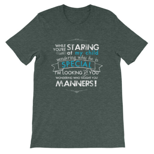 While You're Starting at My Child (Son) Unisex T-Shirt - Image 4