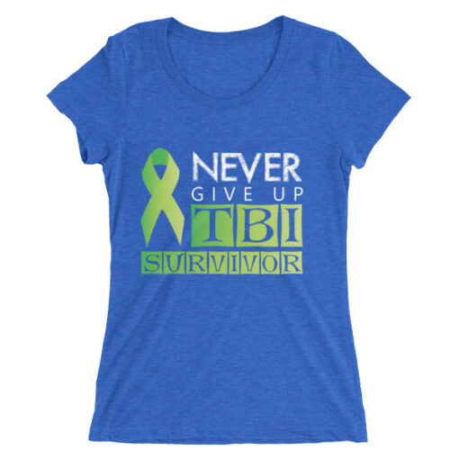 TBI Survivor: Never Give Up Woman's T-shirt - Image 4