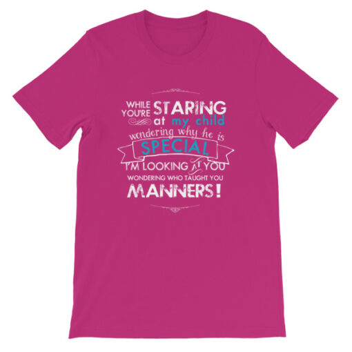 While You're Starting at My Child (Son) Unisex T-Shirt - Image 10