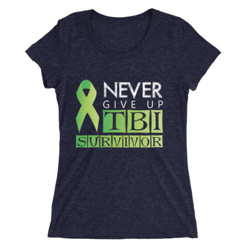 TBI Survivor: Never Give Up Woman's T-shirt - Image 3