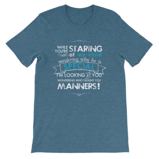 While You're Starting at My Child (Son) Unisex T-Shirt - Image 6