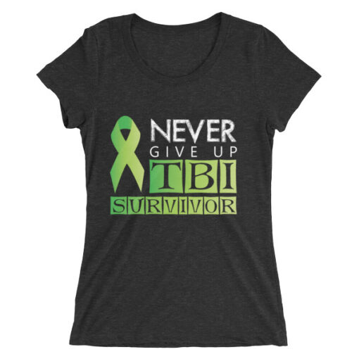 TBI Survivor: Never Give Up Woman's T-shirt - Image 2