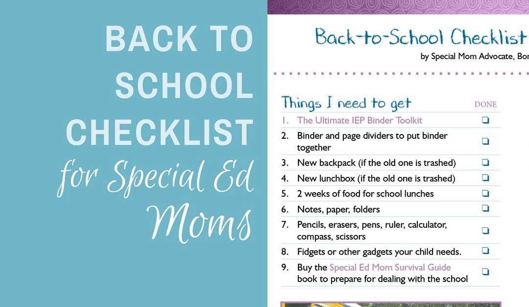 Back to School Checklist for Special Ed Parents